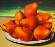 Red Pears in Sunset  48x54       C $3.700