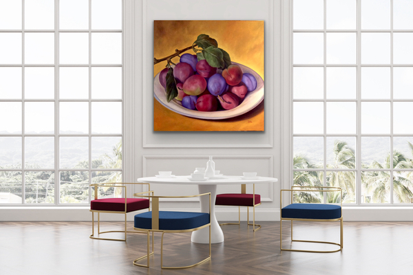 Showcasing "Italian Plums"   48x48     In Situ