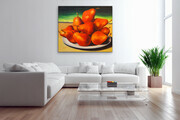 Showcasing  "Red Pears in Sunset" 48x54       In Situ