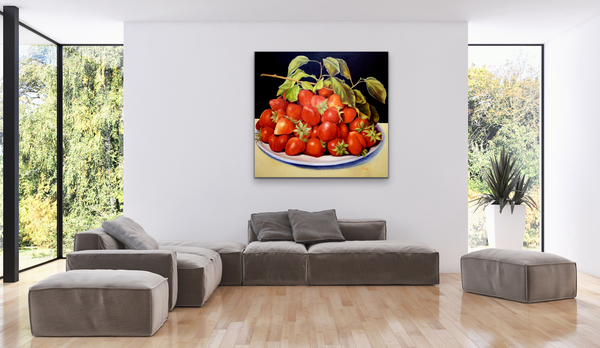 Showcasing "Scrumptious Strawberries"  48x48    In Situ