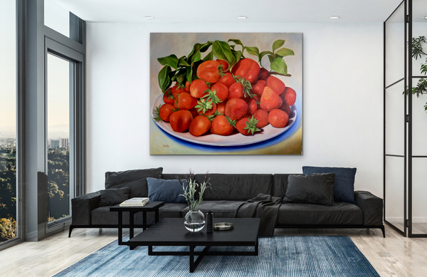 Showcasing "Strawberry Faire"   48x60     In Situ